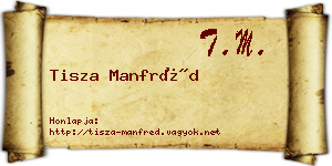 Tisza Manfréd névjegykártya